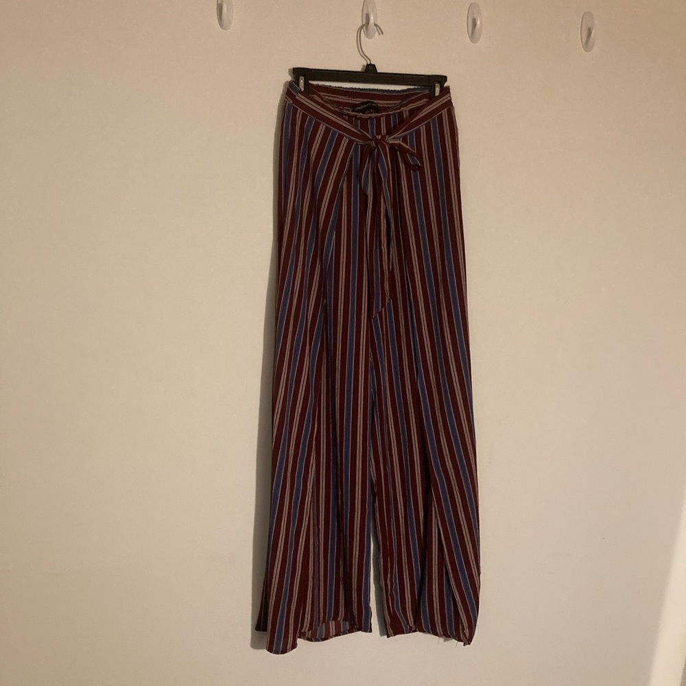 Ambiance Apparel Burgundy Lounge Pants L with thigh slit